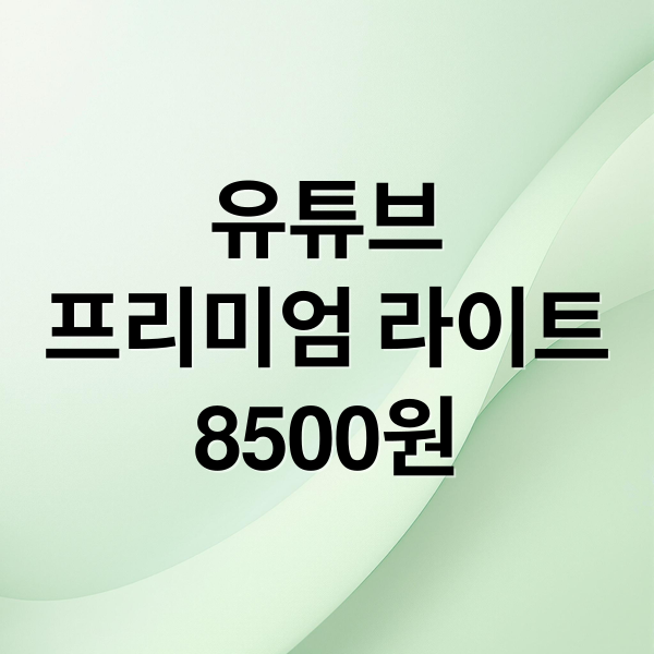 유튜브
프리미엄 라이트
8500원 (유튜브프리미엄라이트)