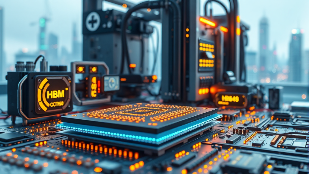 HBM 밸류체인과 소부장 기업 (realistic 스타일)