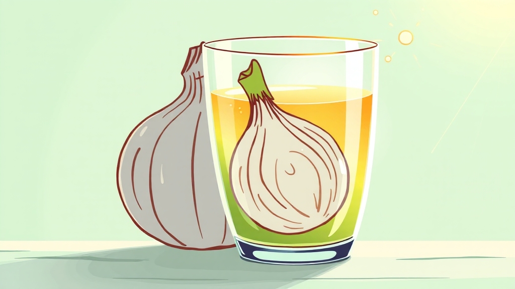 양파즙 속 영양 성분 (cartoon 스타일)