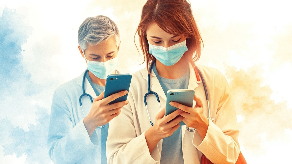 비대면 진료 시 유의사항 (watercolor 스타일)