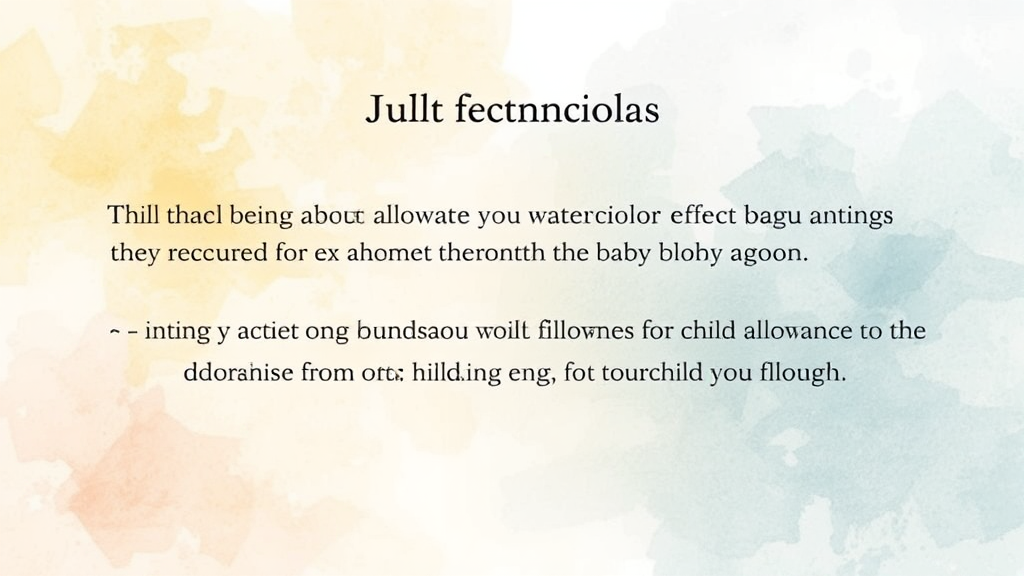 놓치지 마세요! 아동수당 신청 시기와 방법 (watercolor 스타일)