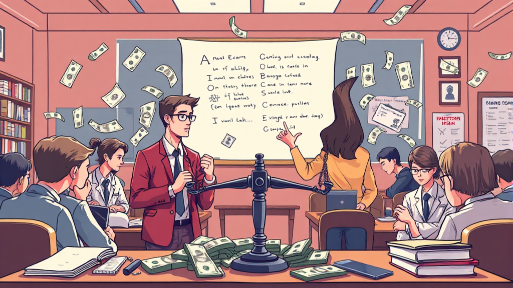 문항 거래, 적법 vs 불법? (illustration 스타일)