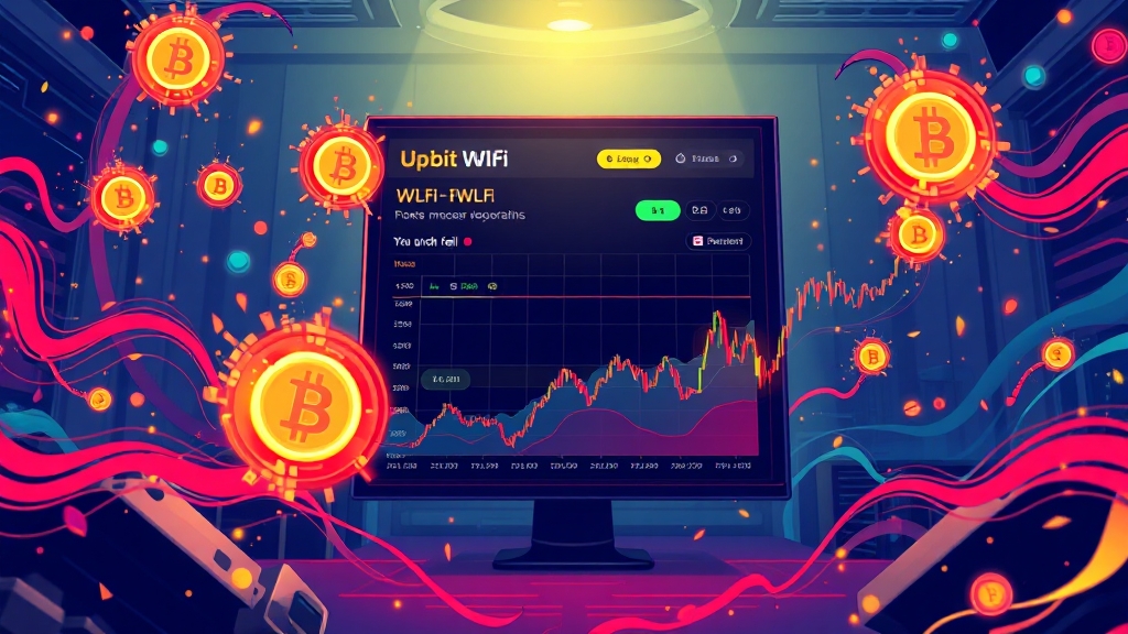 업비트 WLFI 상장 후 거래 현황 (cartoon 스타일)