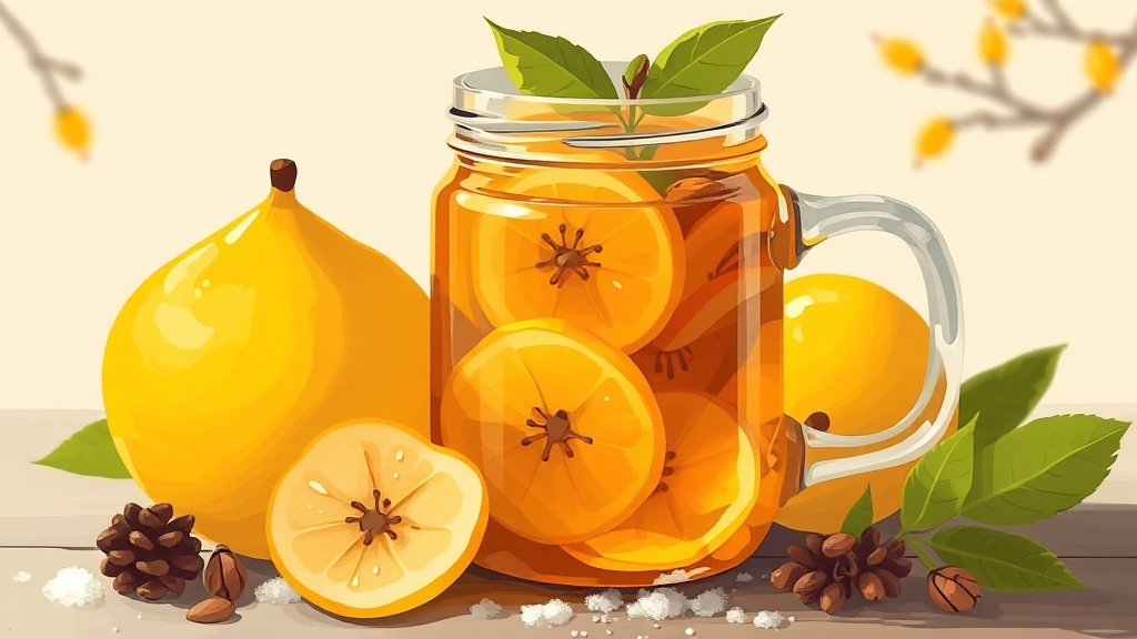 모과청 만들기: 집에서 쉽게! (illustration 스타일)