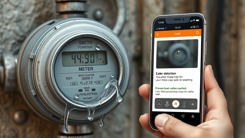 스마트 기술로 똑똑하게 누수 예방하고 요금 절약하기 (realistic 스타일)