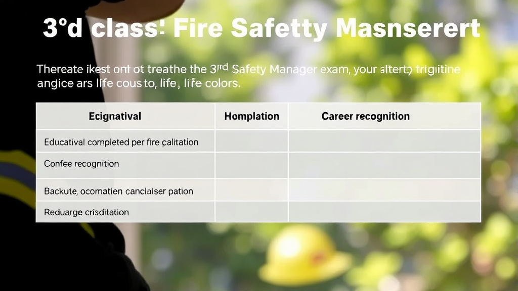 소방안전관리자 3급 응시 자격 안내