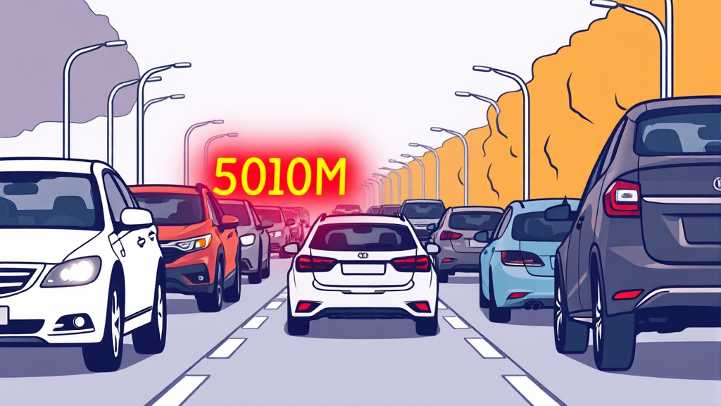 주행 환경별 교환 주기 (illustration 스타일)