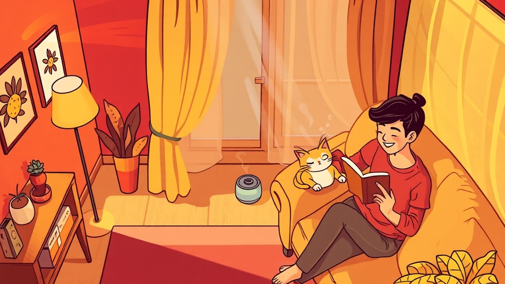 디퓨저 향 종류 및 향테리어 활용법 (cartoon 스타일)