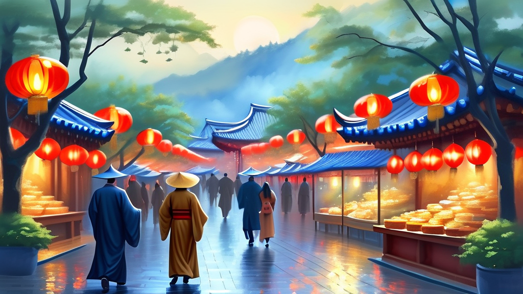 인천 차이나타운, 잊지 못할 추억 만들기 (watercolor 스타일)