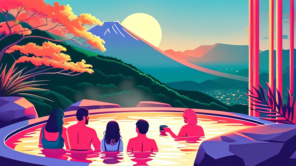 가족 및 친구와 함께하는 오사카 여행: 비슈치오 호텔에서의 추억 (illustration 스타일)