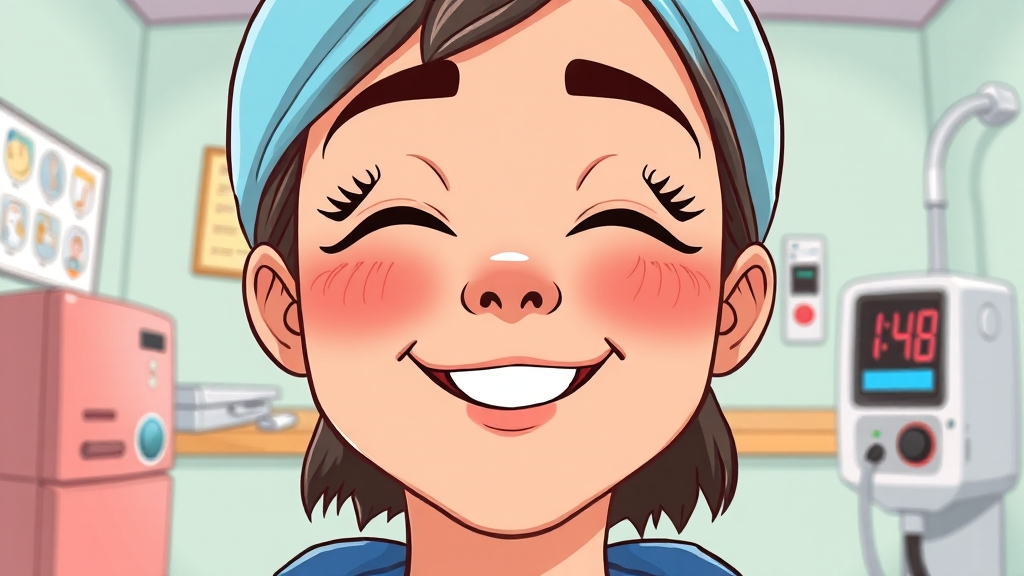 구안와사 회복 과정과 후유증 관리 (cartoon 스타일)