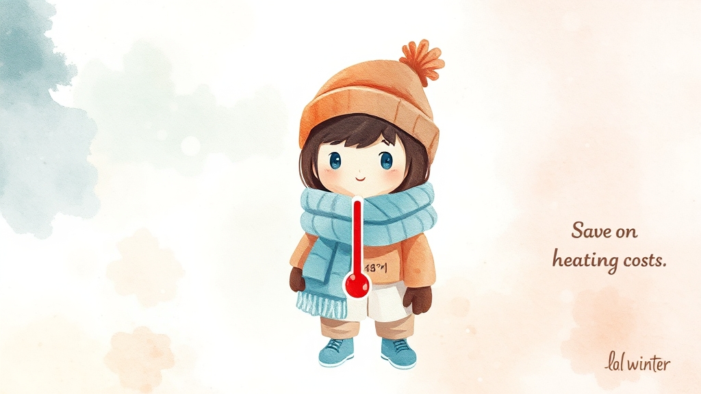 난방비 절약, 어렵지 않아요! (watercolor 스타일)