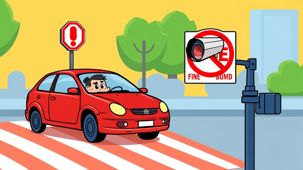 주정차 위반 단속 기준 (cartoon 스타일)