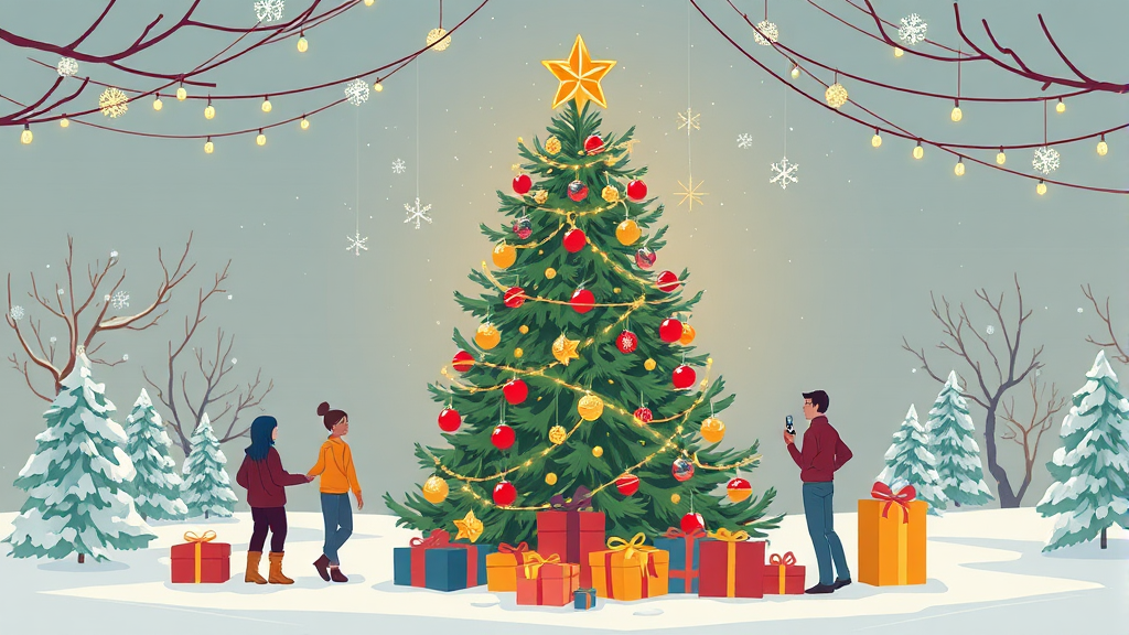 크리스마스 추천 명소: 완벽한 하루 (illustration 스타일)