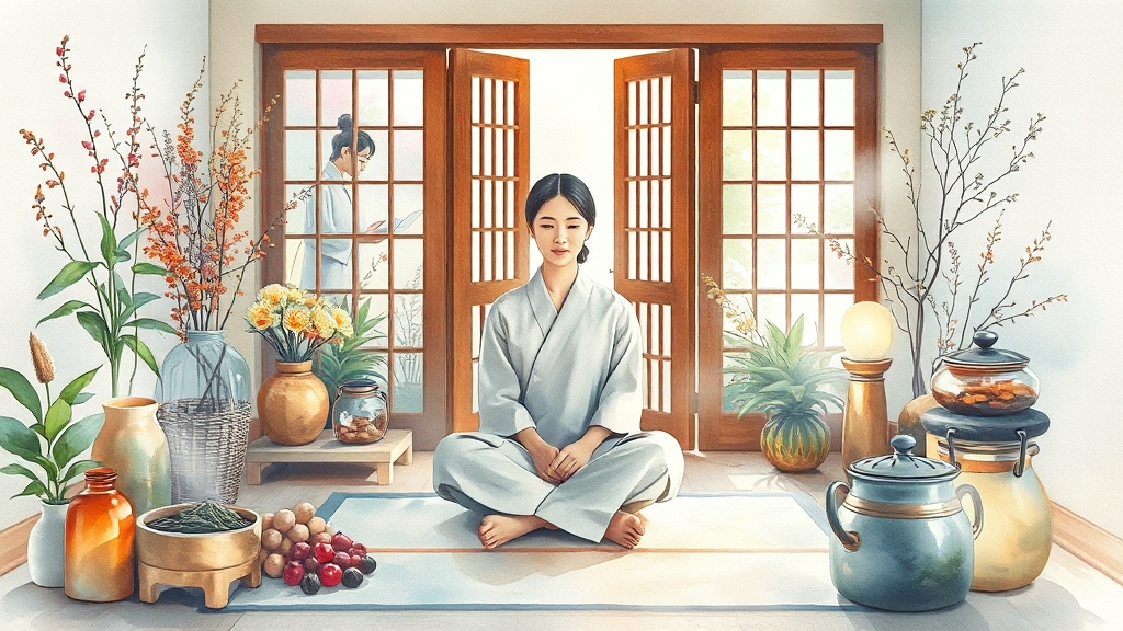 공황장애 한의학적 접근 (watercolor 스타일)
