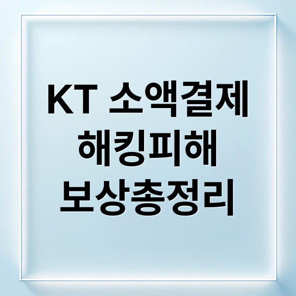 KT 소액결제
해킹피해
보상총정리 (KT 소액결제 해킹 위약금 면제)