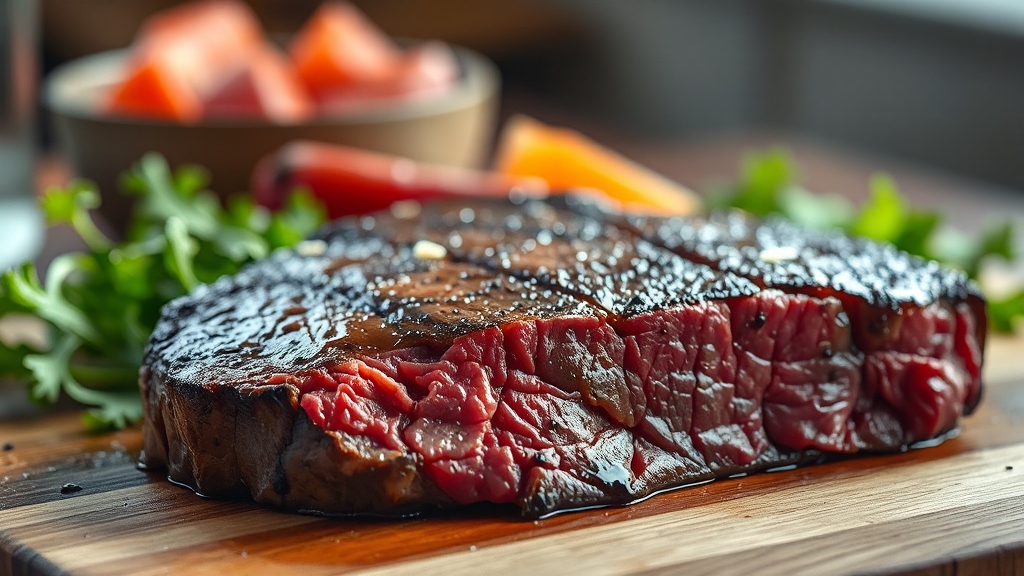 소고기 조리법에 따른 영양성분 변화 (realistic 스타일)