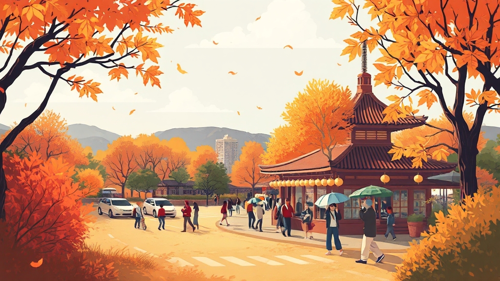 부산의 가을, 축제와 함께 즐기자! (illustration 스타일) (재시도)