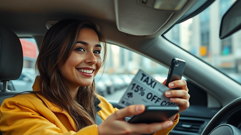택시 할인 혜택 활용 팁 (realistic 스타일)