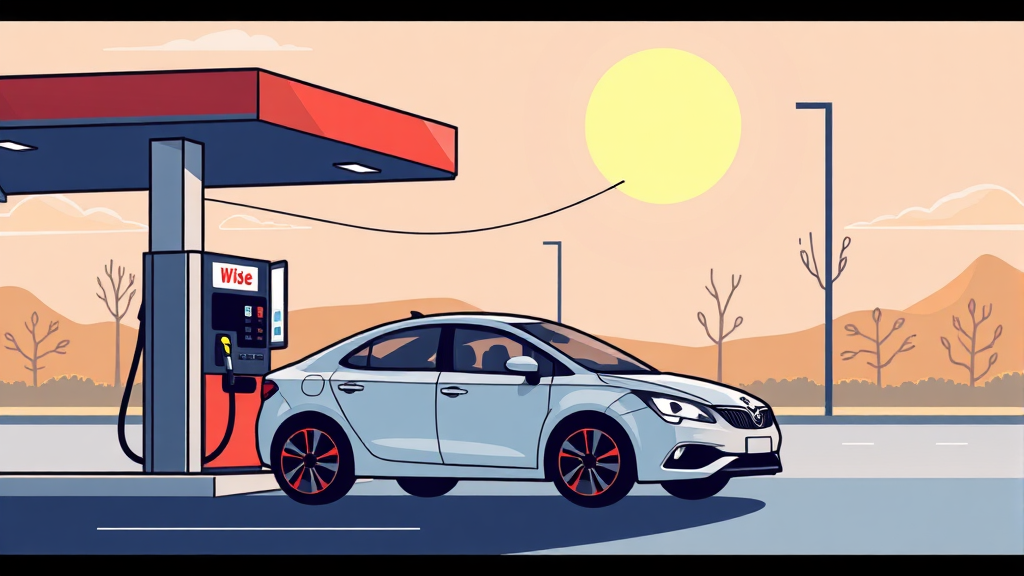 주유 할인 카드 선택 시 고려 사항 (illustration 스타일)