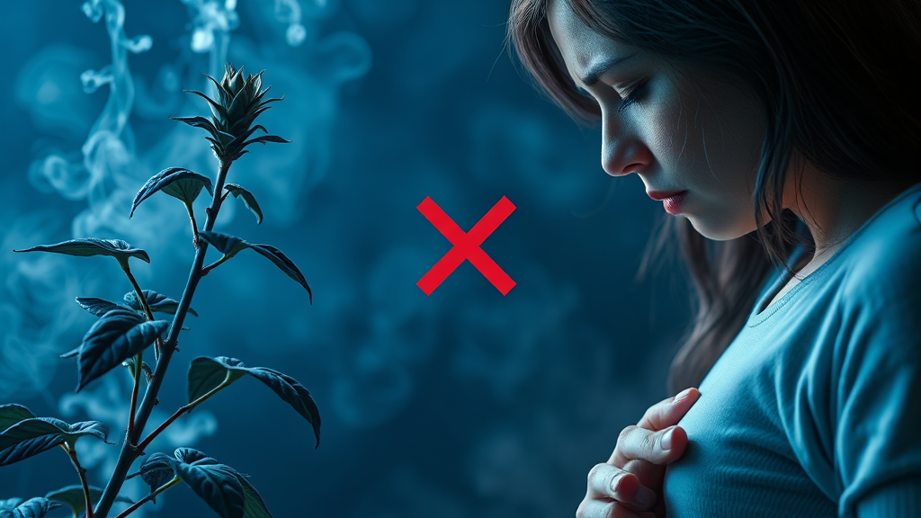 쑥 부작용 및 과다 섭취 문제점 (realistic 스타일)