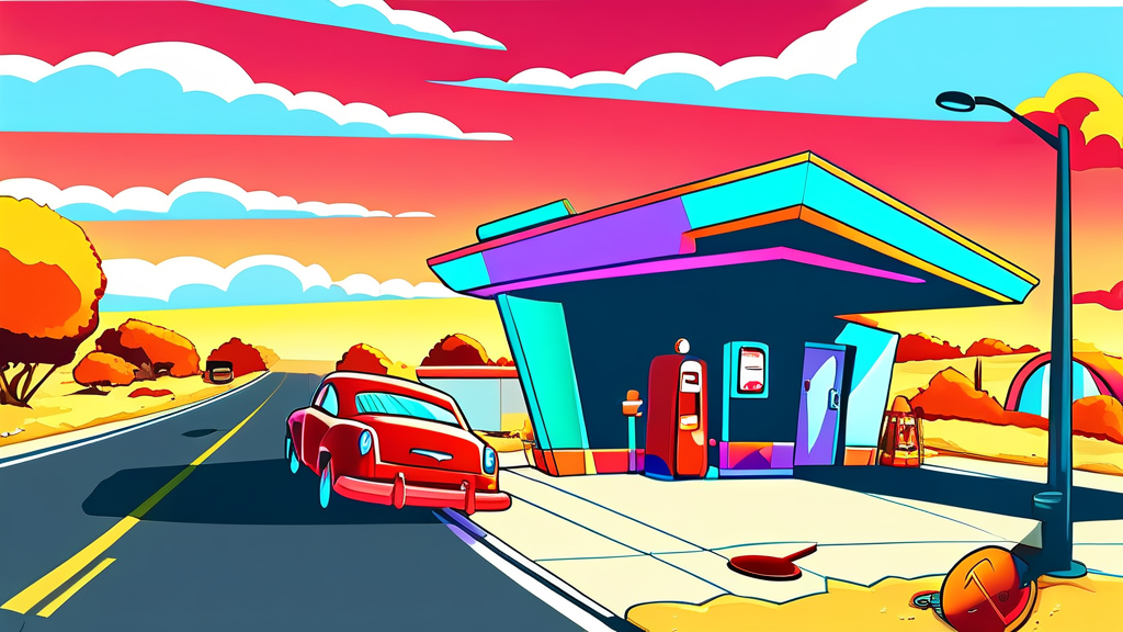 타이어 펑크, 배터리 방전 등 주요 긴급출동 서비스 상세 내용 (cartoon 스타일)