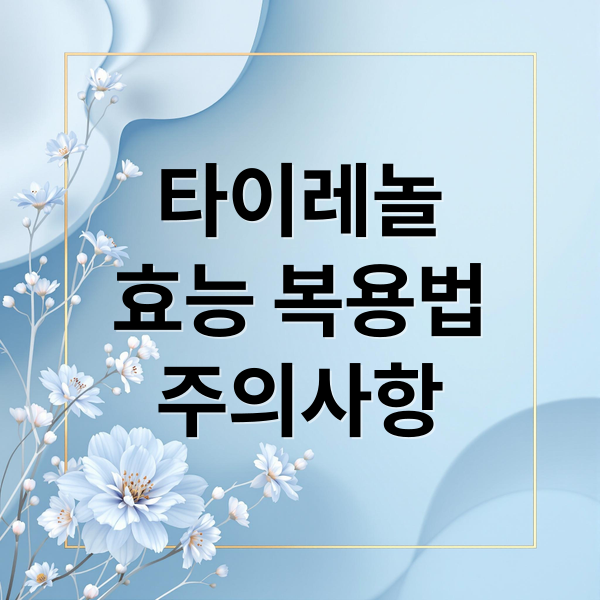타이레놀
효능 복용법
주의사항 (타이레놀 효능)