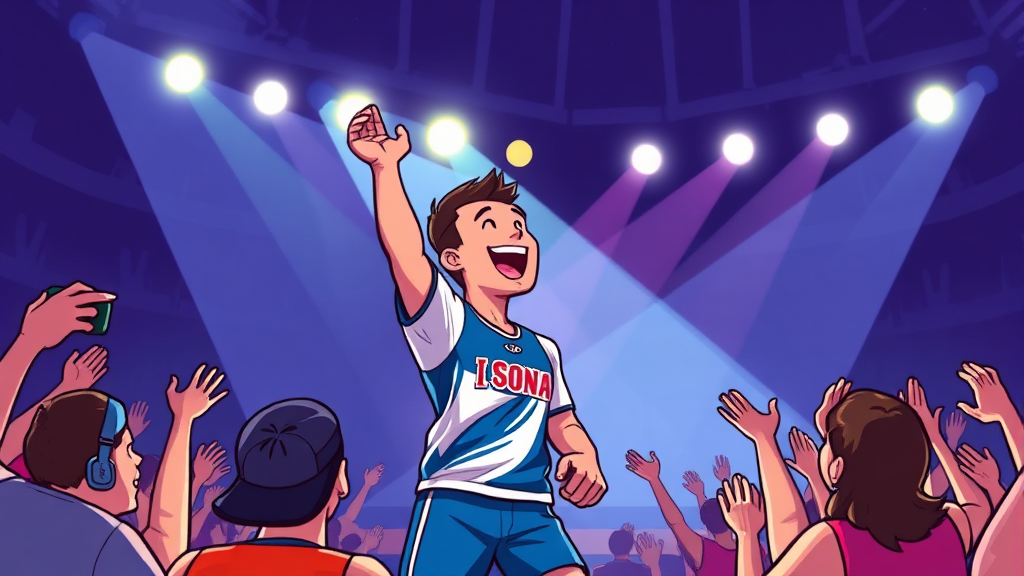이소나, 결승전 무대 뒤집은 역전 우승 스토리 (cartoon 스타일)