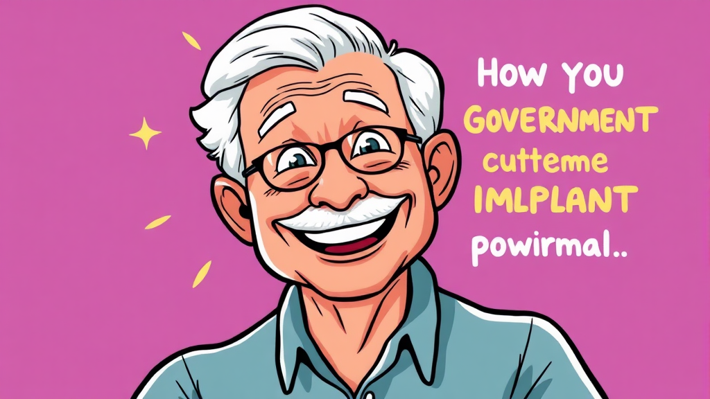 노인 임플란트 및 틀니 지원 사업 개요 (cartoon 스타일)