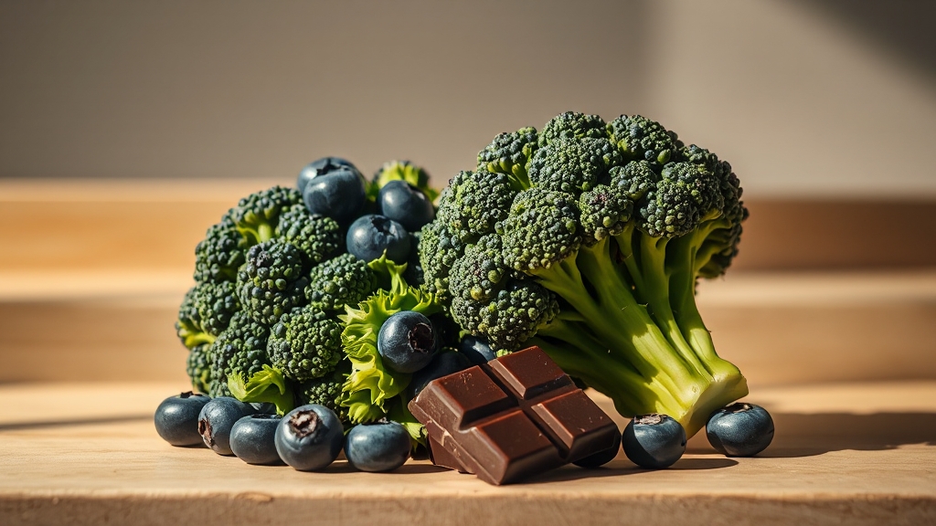 항산화 식품별 효능 파헤치기 (realistic 스타일)