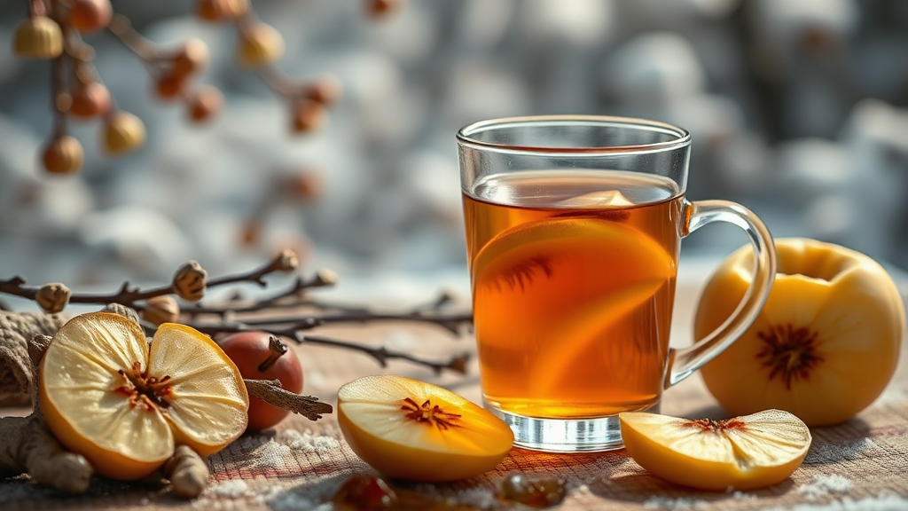 모과차 만들기: 집에서 즐기는 향긋함 (realistic 스타일)