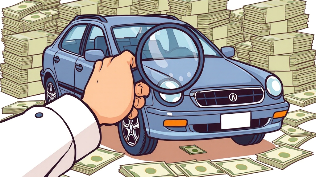 중고차 거래 시 유의사항 (cartoon 스타일)