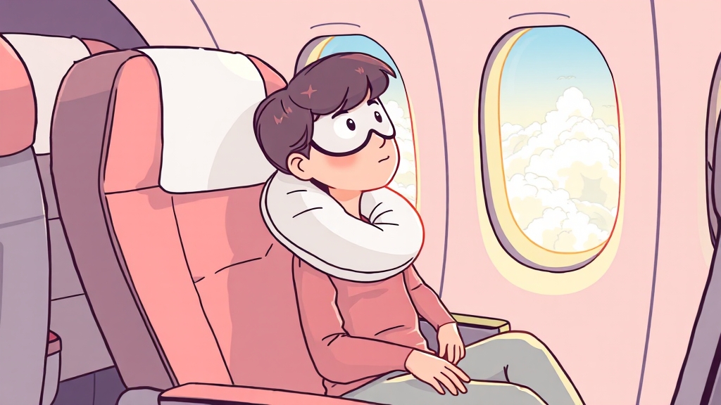 장거리 비행, 편안함을 위한 전략 (cartoon 스타일)