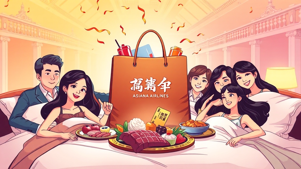 호텔/쇼핑/외식 혜택 (cartoon 스타일)