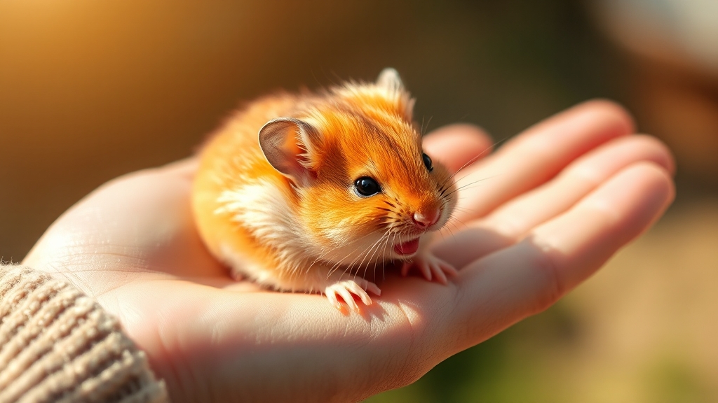 골든햄스터 핸들링 및 주의사항 (realistic 스타일)