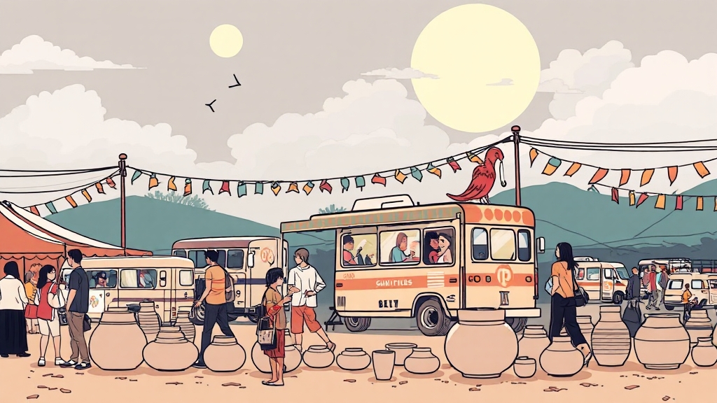 먹거리와 편의시설 (illustration 스타일)