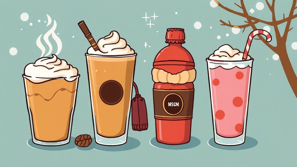 프리퀀시 미션 음료 및 혜택 (cartoon 스타일)