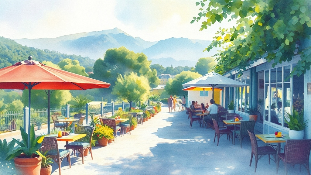 여름휴가 & 보양식: 건강하게 즐기는 여행 (watercolor 스타일)