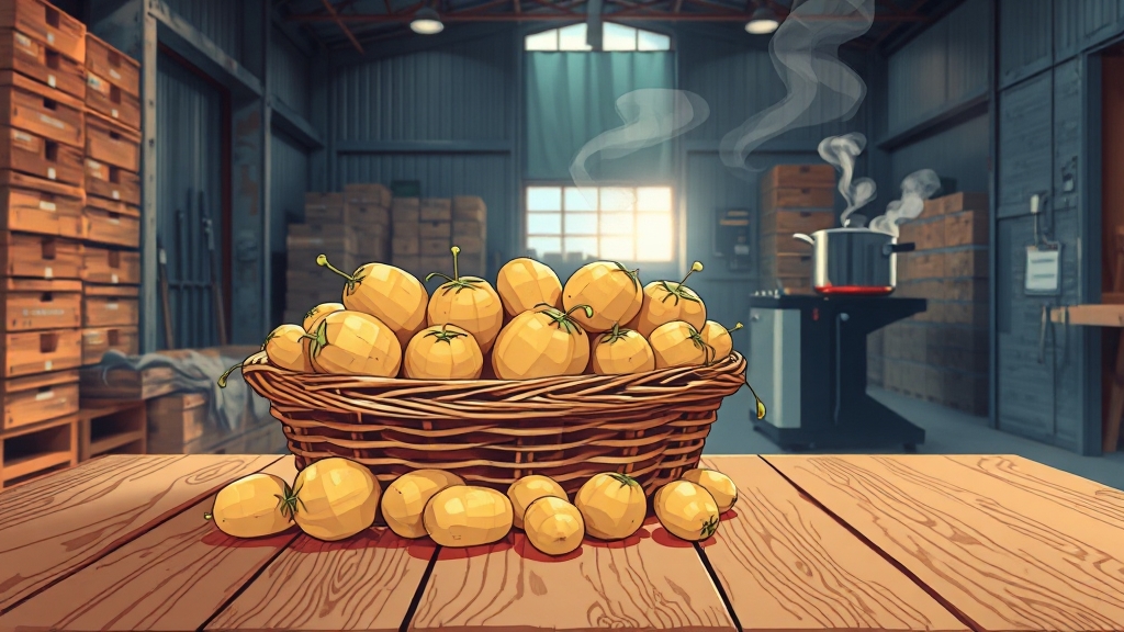 감자 보관, 이제 문제없어요! (illustration 스타일)