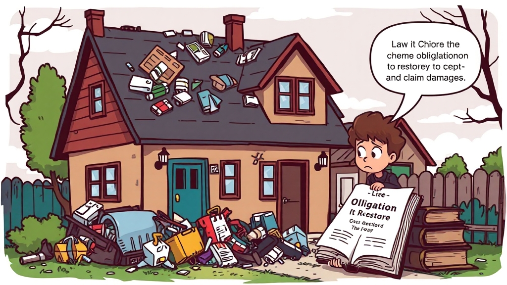 원상회복 의무와 손해배상 청구 (cartoon 스타일)