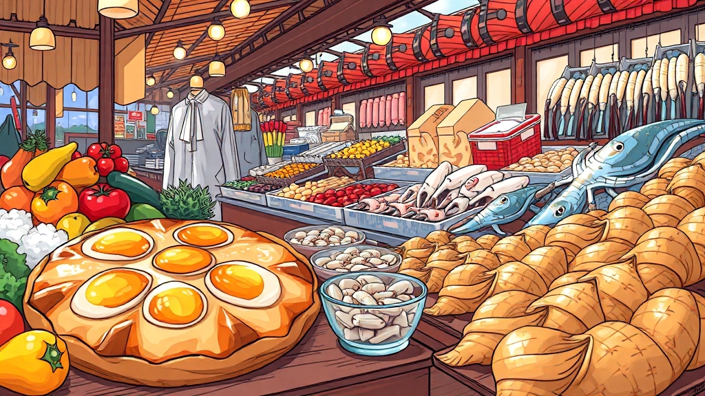 속초 중앙시장 핫플 (illustration 스타일)