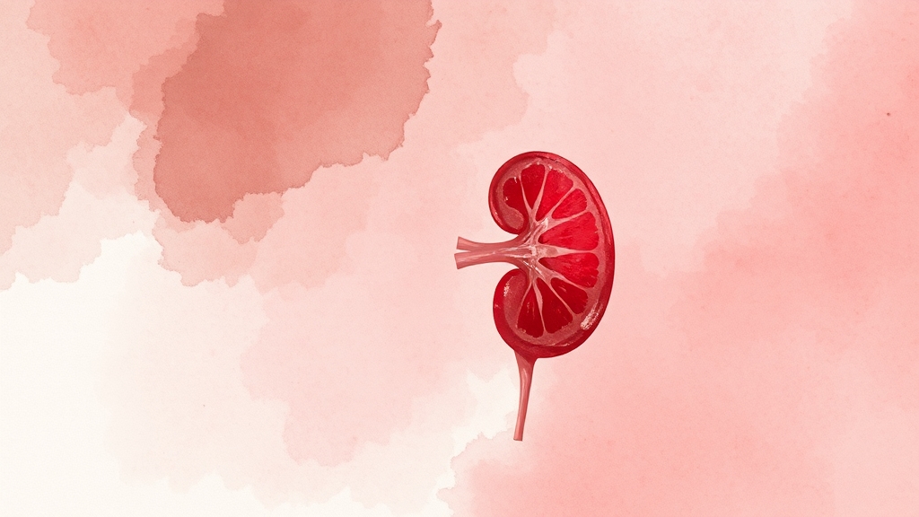 신장 건강 저하 시 나타나는 증상 (watercolor 스타일)