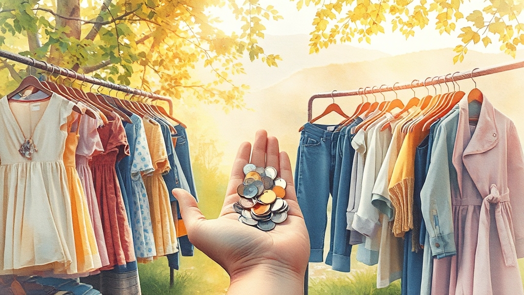 헌옷 판매 가격 및 정산 (watercolor 스타일)