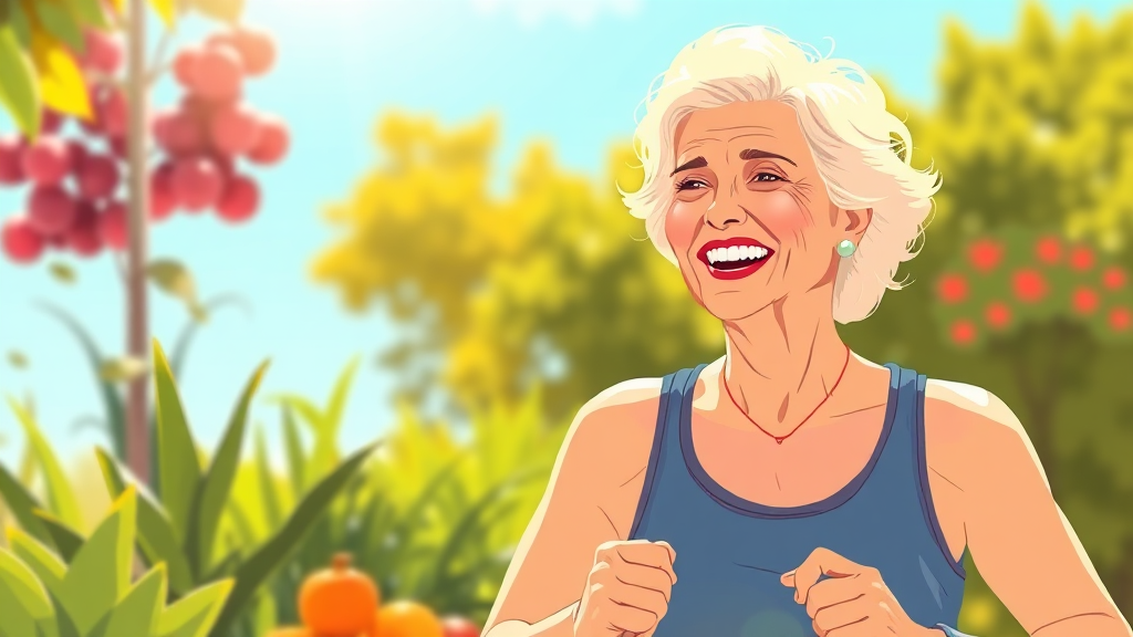 50대, 식습관 & 운동 중요 (illustration 스타일)