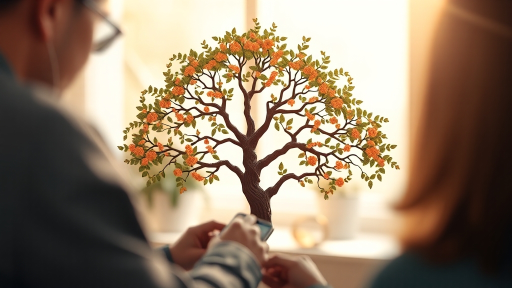 촌수 계산과 가족 관계 (realistic 스타일)