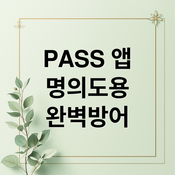 PASS 앱
명의도용
완벽방어 (명의도용방지 서비스)