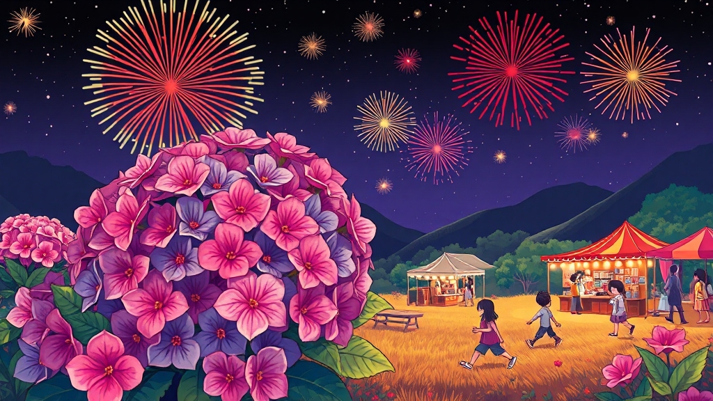 축제 프로그램 및 체험 활동 (cartoon 스타일)