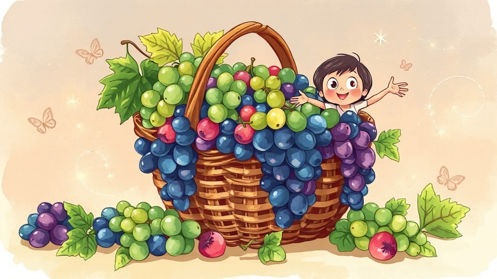 포도 꿈이 태몽일 경우 (cartoon 스타일)