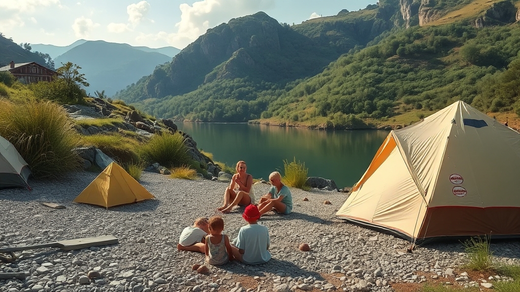 위치 및 캠핑장 특징 (realistic 스타일)