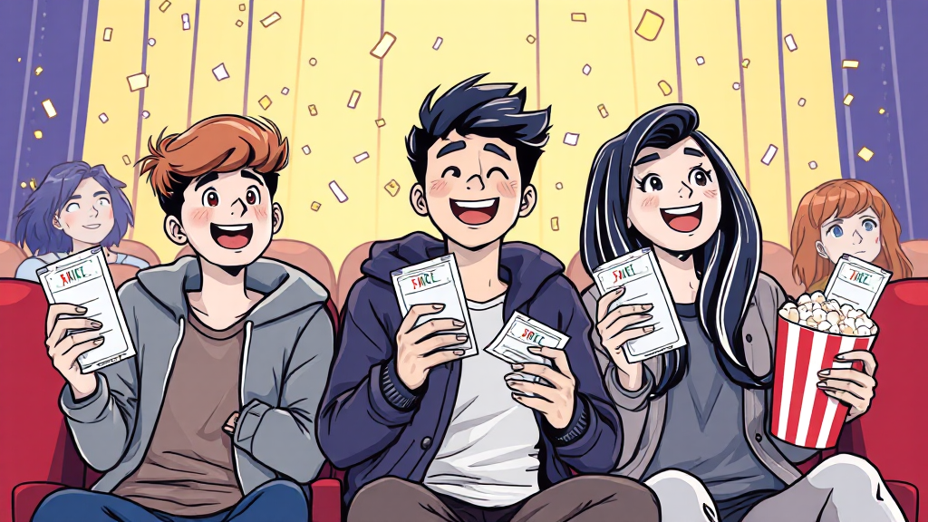 영화관 할인 혜택 (illustration 스타일)